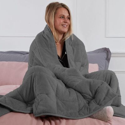OHS Teddy Fleece Sensory Sleep Therapy Weighted Blanket 125 x 180 cm 6kg in Charcoal Size: 150 cm x 200 cm Charcoal 150 cm x 200 cm OHS Teddy Fleece Sensory Sleep Therapy Weighted Blanket 125 x 180 cm 6kg in Charcoal Size: 150 cm x 200 cm Charcoal 150 cm x 200 cm