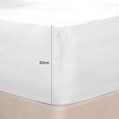 OHS Plain Bed Sheet Microfibre Deep Fitted Soft in White Size: King White King OHS Plain Bed Sheet Microfibre Deep Fitted Soft in White Size: King White King