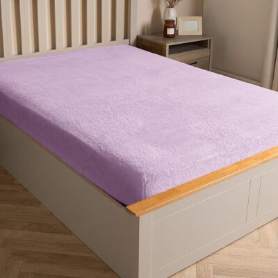 OHS Teddy Fleece Thermal Fitted Bed Sheet in Lilac Size: Double Fitted Lilac Double Fitted OHS Teddy Fleece Thermal Fitted Bed Sheet in Lilac Size: Double Fitted Lilac Double Fitted