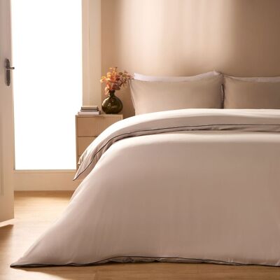 OHS Piped Edge Bedding Set Soft Duvet Cover with Pillowcase in Cream Size: King Cream King OHS Piped Edge Bedding Set Soft Duvet Cover with Pillowcase in Cream Size: King Cream King