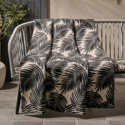 OHS Palm Leaf Throw Over Bed Blanket Soft Garden Chair Fleece Warm Travel Bedspread in Natural Natural OHS Palm Leaf Throw Over Bed Blanket Soft Garden Chair Fleece Warm Travel Bedspread in Natural Natural