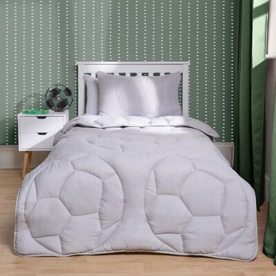 OHS Football Coverless 7.5 Tog Duvet Pillowcase Set Embossed Quilt in Light Grey Size: Single Light Grey Single OHS Football Coverless 7.5 Tog Duvet Pillowcase Set Embossed Quilt in Light Grey Size: Single Light Grey Single