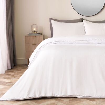 OHS Piped Edge Bedding Set Soft Duvet Cover with Pillowcase in Natural White Size: Single Natural White Single OHS Piped Edge Bedding Set Soft Duvet Cover with Pillowcase in Natural White Size: Single Natural White Single