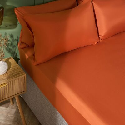 OHS Ultra Soft Microfibre Plain Fitted Bed Sheet in Burnt Orange Size: King Burnt Orange King OHS Ultra Soft Microfibre Plain Fitted Bed Sheet in Burnt Orange Size: King Burnt Orange King