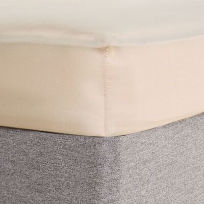 OHS Luxury Plain Dyed Cotton 30cm Deep Fitted Bed Sheet in Natural Size: Double Natural Double OHS Luxury Plain Dyed Cotton 30cm Deep Fitted Bed Sheet in Natural Size: Double Natural Double