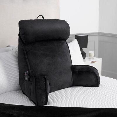OHS Cuddle Cushion Back Lumbar Support Head Rest Bed Reading Pillow Arms in Black Black OHS Cuddle Cushion Back Lumbar Support Head Rest Bed Reading Pillow Arms in Black Black