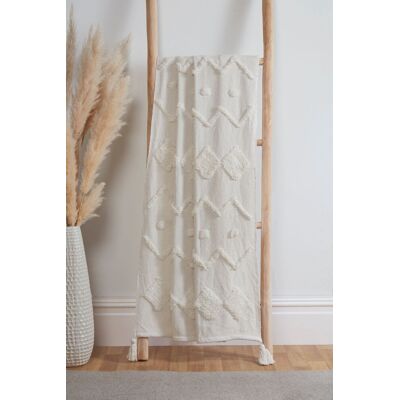 Rapport Home Juniper Cotton Tufted Patterned Throw in Cream Size: 50 cm x 50 cm Cream 50 cm x 50 cm Rapport Home Juniper Cotton Tufted Patterned Throw in Cream Size: 50 cm x 50 cm Cream 50 cm x 50 cm