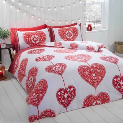 Rapport Home - Scandi Heart Duvet Set - Red - Duvet Cover Set Rapport Home - Scandi Heart Duvet Set - Red - Duvet Cover Set
