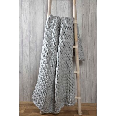 Rapport Home Cable Knit Polyester Throw (120x150 cm) in Grey Size: 120 cm x 150 cm Grey 120 cm x 150 cm Rapport Home Cable Knit Polyester Throw (120x150 cm) in Grey Size: 120 cm x 150 cm Grey 120 cm x 150 cm