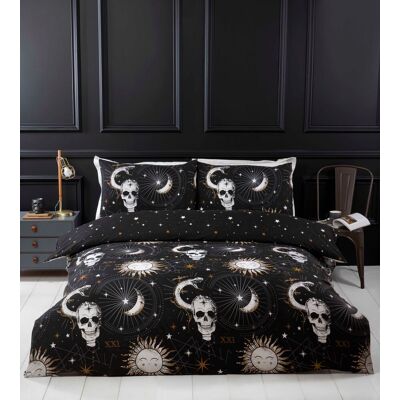 Rapport Home Tarot Microfibre Polyester Reversible Duvet Set with Pillowcase Size: Single Multicolor Single Rapport Home Tarot Microfibre Polyester Reversible Duvet Set with Pillowcase Size: Single Multicolor Single