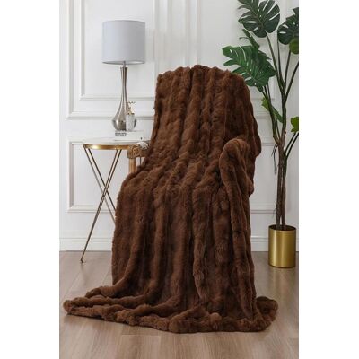 Rapport Home Luxury 3D Fur Polyester Blanket Soft & Cosy (150x200cm) in Brown Size: 150 cm × 200 cm Brown 150 cm × 200 cm Rapport Home Luxury 3D Fur Polyester Blanket Soft & Cosy (150x200cm) in Brown Size: 150 cm × 200 cm Brown 150 cm × 200 cm