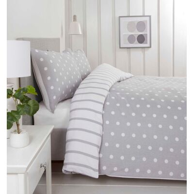 Rapport King Grey Spots And Stripes Duvet Quilt Cover Bedding Bed Set Rapport King Grey Spots And Stripes Duvet Quilt Cover Bedding Bed Set