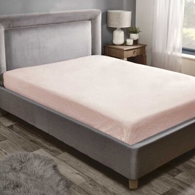 Rapport Home Teddy Fleece Plain Fitted Bed Sheets in Pink Size: King Pink King Rapport Home Teddy Fleece Plain Fitted Bed Sheets in Pink Size: King Pink King