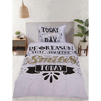 Rapport Home Todays The Day Polycotton Duvet Set with Pillowcase Size: Single Multicolor Single Rapport Home Todays The Day Polycotton Duvet Set with Pillowcase Size: Single Multicolor Single