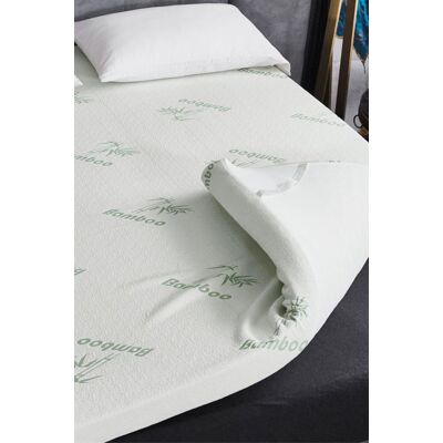 Ezysleep - Super Soft Bamboo Memory Foam Mattress Topper 2 Inch - Single - White - Mattress Topper Ezysleep - Super Soft Bamboo Memory Foam Mattress Topper 2 Inch - Single - White - Mattress Topper