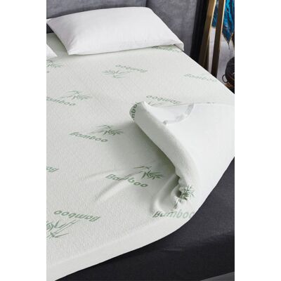 Ezysleep Super Soft Bamboo Bounce Back Foam Mattress Topper - 10cm in White Size: King White King Ezysleep Super Soft Bamboo Bounce Back Foam Mattress Topper - 10cm in White Size: King White King