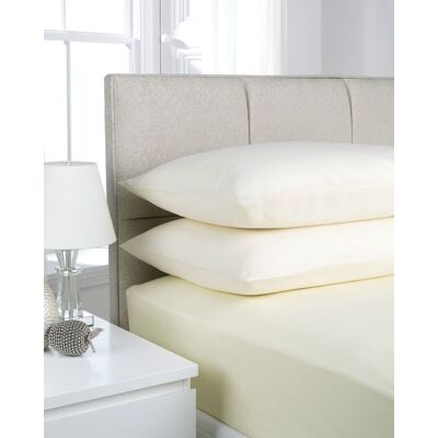 Smart Living Polycotton Bed Linen Luxury Bedsheet or Pillowcase Non Iron in Cream Size: Super King Fitted Cream Super King Fitted Smart Living Polycotton Bed Linen Luxury Bedsheet or Pillowcase Non Iron in Cream Size: Super King Fitted Cream Super King Fitted