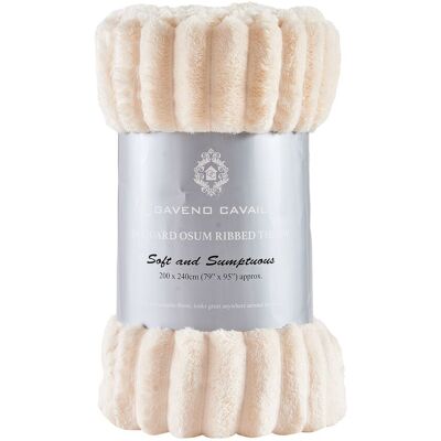 GAVENO CAVAILIA Osum Ribbed Throw in Cream Size: 150 cm x 200 cm Cream 150 cm x 200 cm GAVENO CAVAILIA Osum Ribbed Throw in Cream Size: 150 cm x 200 cm Cream 150 cm x 200 cm