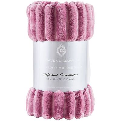 GAVENO CAVAILIA Osum Ribbed Throw in Pink Size: 150 cm × 200 cm Pink 150 cm × 200 cm GAVENO CAVAILIA Osum Ribbed Throw in Pink Size: 150 cm × 200 cm Pink 150 cm × 200 cm