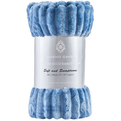 GAVENO CAVAILIA Osum Ribbed Throw in Blue Size: 200 cm x 240 cm Blue 200 cm x 240 cm GAVENO CAVAILIA Osum Ribbed Throw in Blue Size: 200 cm x 240 cm Blue 200 cm x 240 cm