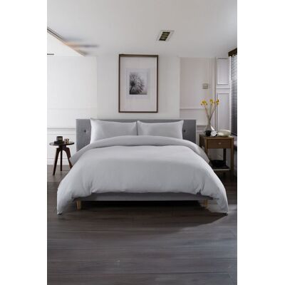 The Lyndon Company St Quentin 100% Cotton Reversible Duvet Bedlinen Deyongs 1846 in Grey Size: Super King Grey Super King The Lyndon Company St Quentin 100% Cotton Reversible Duvet Bedlinen Deyongs 1846 in Grey Size: Super King Grey Super King