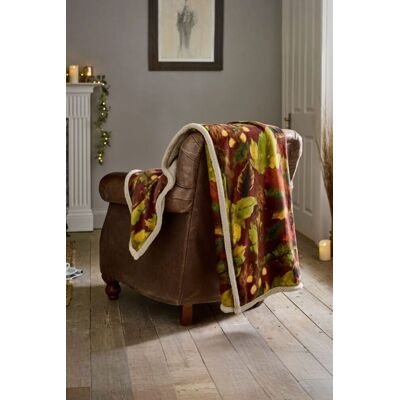 Deyongs Luxury Soft Cosy Warm Fleece Sherpa Throw Winter Leaves Rust 130x170cm 1846 in Burnt Orange Size: 130 cm x 170 cm Burnt Orange 130 cm x 170 cm Deyongs Luxury Soft Cosy Warm Fleece Sherpa Throw Winter Leaves Rust 130x170cm 1846 in Burnt Orange Size: 130 cm x 170 cm Burnt Orange 130 cm x 170 cm