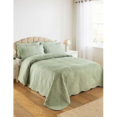 Chums Olivia Quilted Bedspread Set Includes FREE Quilted Pillowsham(s) in Green Size: King Green King Chums Olivia Quilted Bedspread Set Includes FREE Quilted Pillowsham(s) in Green Size: King Green King