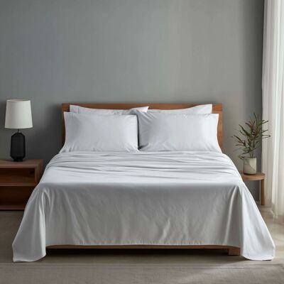 Snug City Luxury 400TC Sateen Soft Touch Hotel Quality Flat Sheet Bed Linen in White Size: Double White Double Snug City Luxury 400TC Sateen Soft Touch Hotel Quality Flat Sheet Bed Linen in White Size: Double White Double