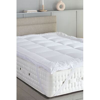 Soak&Sleep Soft as Down Microfibre with Silk Mattress Topper in White Size: King White King Soak&Sleep Soft as Down Microfibre with Silk Mattress Topper in White Size: King White King