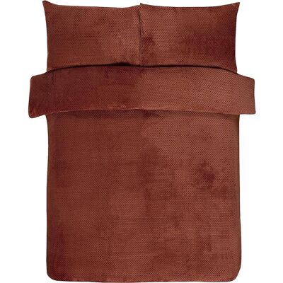 Gr8 Home Sleepdown Waffle Teddy Fleece Duvet Pillowcase Set in Orange Size: Super King Orange Super King Gr8 Home Sleepdown Waffle Teddy Fleece Duvet Pillowcase Set in Orange Size: Super King Orange Super King