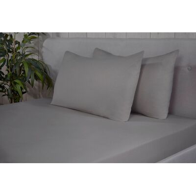 Smart Living Brushed Cotton Bed Linen Fitted Bedsheet or Pillowcase Pair Non Iron in Silver Size: Standard Pillow Case Silver Standard Pillow Case Smart Living Brushed Cotton Bed Linen Fitted Bedsheet or Pillowcase Pair Non Iron in Silver Size: Standard Pillow Case Silver Standard Pillow Case