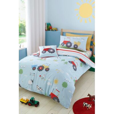 Bedlam Farmyard Friends Striped Print 28cm Fitted Bed Sheet - Fitted Bed Sheet Bedlam Farmyard Friends Striped Print 28cm Fitted Bed Sheet - Fitted Bed Sheet