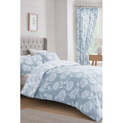 Dreams & Drapes Chrysanthemum Duvet Cover Bedding Set Blue - Bedding Set Dreams & Drapes Chrysanthemum Duvet Cover Bedding Set Blue - Bedding Set