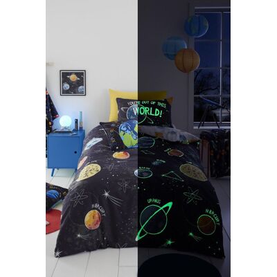 Bedlam Outer Space Glow in the Dark Duvet Cover Bedding Set - Bedding Set Bedlam Outer Space Glow in the Dark Duvet Cover Bedding Set - Bedding Set