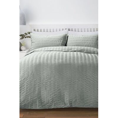 Serene Honley Seersucker Duvet Cover Bedding Set Duck Egg Serene Honley Seersucker Duvet Cover Bedding Set Duck Egg
