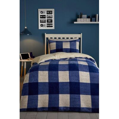 Bedlam Cosy Theo Check Sherpa Reverse Duvet Cover Bedding Set - Bedding Set Bedlam Cosy Theo Check Sherpa Reverse Duvet Cover Bedding Set - Bedding Set