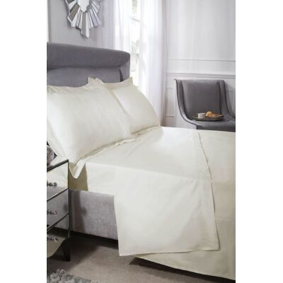 New Edge Blinds 400 Thread Count Cotton Collection Flat Sheet in Cream Size: Single Cream Single New Edge Blinds 400 Thread Count Cotton Collection Flat Sheet in Cream Size: Single Cream Single