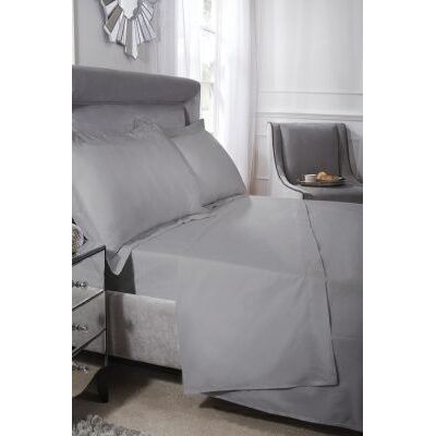 New Edge Blinds 400 Thread Count Cotton Collection Flat Sheet in Grey Size: Single Grey Single New Edge Blinds 400 Thread Count Cotton Collection Flat Sheet in Grey Size: Single Grey Single