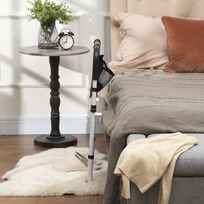 HOMCOM Safety Bed Rail Adjustable Bed Assist Rail with Pocket in White Size: Single White Single HOMCOM Safety Bed Rail Adjustable Bed Assist Rail with Pocket in White Size: Single White Single