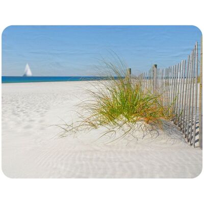Benjamin Tate Design dune fence by sea grass with sailboat on horizon Designer Blanket in Natural Size: 120 cm x 150 cm Natural 120 cm x 150 cm Benjamin Tate Design dune fence by sea grass with sailboat on horizon Designer Blanket in Natural Size: 120 cm x 150 cm Natural 120 cm x 150 cm