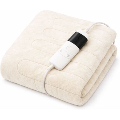 Marco Paul Electric Heated Throw Blanket with 10 Heat Settings in Cream Cream Marco Paul Electric Heated Throw Blanket with 10 Heat Settings in Cream Cream