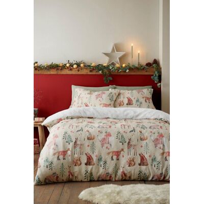 Fusion Christmas Woodland Animals Sherpa Reverse Duvet Cover Bedding Set - Bedding Set Fusion Christmas Woodland Animals Sherpa Reverse Duvet Cover Bedding Set - Bedding Set