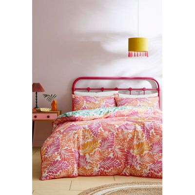 Appletree Carmen Leaf Reversible Duvet Cover Bedding Set Pink - Bedding Set Appletree Carmen Leaf Reversible Duvet Cover Bedding Set Pink - Bedding Set