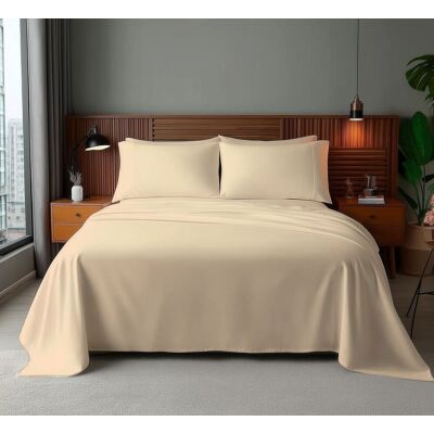 Snug City Microfibre Soft Touch Flat Sheet Plain Dyed Bed Linen in Cream Size: King Flat Cream King Flat Snug City Microfibre Soft Touch Flat Sheet Plain Dyed Bed Linen in Cream Size: King Flat Cream King Flat