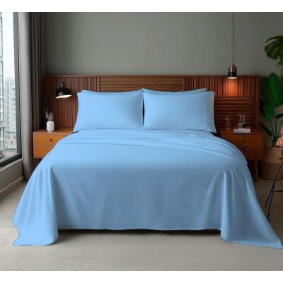 Snug City Microfibre Soft Touch Flat Sheet Plain Dyed Bed Linen in Light Blue Size: Double Flat Light Blue Double Flat Snug City Microfibre Soft Touch Flat Sheet Plain Dyed Bed Linen in Light Blue Size: Double Flat Light Blue Double Flat