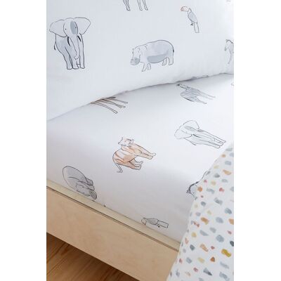 Bianca 'Zoo Animals' Cotton Fitted Sheet - Fitted Sheet Bianca 'Zoo Animals' Cotton Fitted Sheet - Fitted Sheet