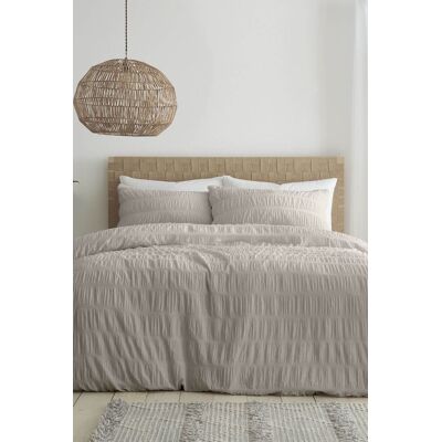 Catherine Lansfield Grey Single Seersucker Duvet Cover Set Catherine Lansfield Grey Single Seersucker Duvet Cover Set