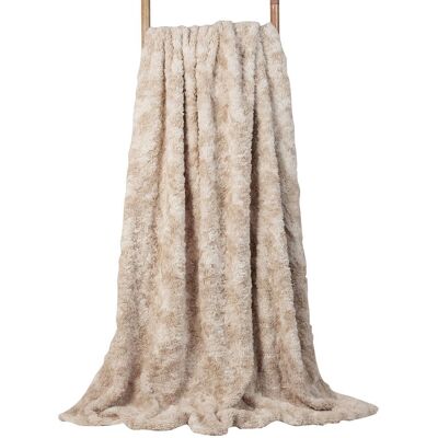 icon Luxury Faux Fur Throw Blanket Natural in Beige Size: Double Beige Double icon Luxury Faux Fur Throw Blanket Natural in Beige Size: Double Beige Double