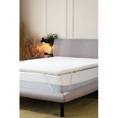 Brightr Sleep Aurora 2 in 1 Medium/Firm Mattress Topper in White Size: Single White Single Brightr Sleep Aurora 2 in 1 Medium/Firm Mattress Topper in White Size: Single White Single