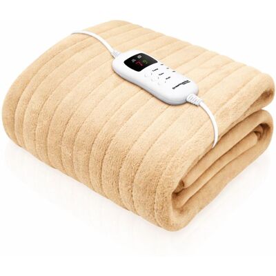 Dreamcatcher Deluxe Electric Throw Heated Double Over Blanket Soft Fleece Timer in Cream Cream Dreamcatcher Deluxe Electric Throw Heated Double Over Blanket Soft Fleece Timer in Cream Cream